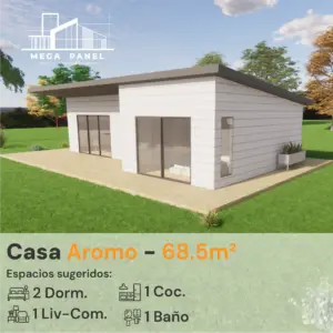 Casa Prefabricada 68.5 m² | 2 Dorm. | Panel SIP