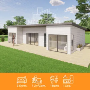 Casa prefabricada construida con panel SIP con estructura de alto rendimiento y aislación térmica eficiente.