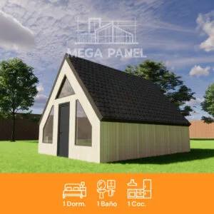 Casa prefabricada construida con panel SIP con estructura de alto rendimiento y aislación térmica eficiente.