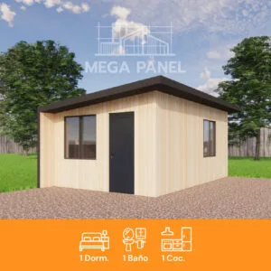 Casa prefabricada construida con panel SIP con estructura de alto rendimiento y aislación térmica eficiente.