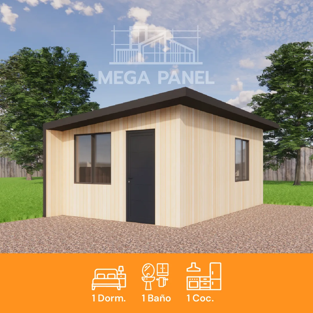 Casa prefabricada construida con panel SIP con estructura de alto rendimiento y aislación térmica eficiente.