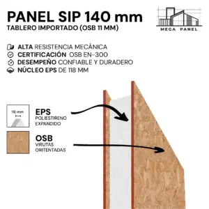 Panel SIP 140mm OSB Importado 11mm