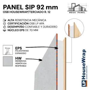 Panel SIP 92mm OSB 11.1mm HW/TR