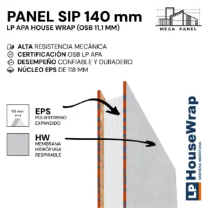 Panel SIP 140 mm House Wrap 11.1 mm