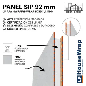 Panel SIP 92 mm HWrap Doble 11.1 mm