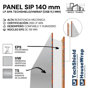 Panel SIP 140mm OSB 11.1mm TS/HW