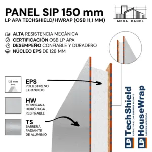 Panel SIP 150mm OSB 11.1mm TS/HW