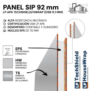Panel SIP 92mm OSB 11.1mm TS/HW