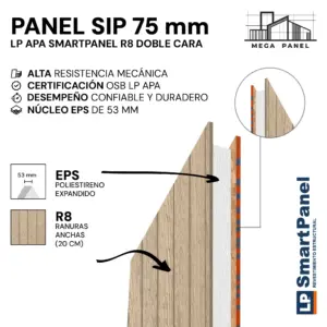 Panel SIP 75mm SmartPanel R8/R8 Doble Cara