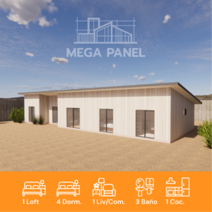 Kit Prefab. Roble 128 m² | 5 Dorm